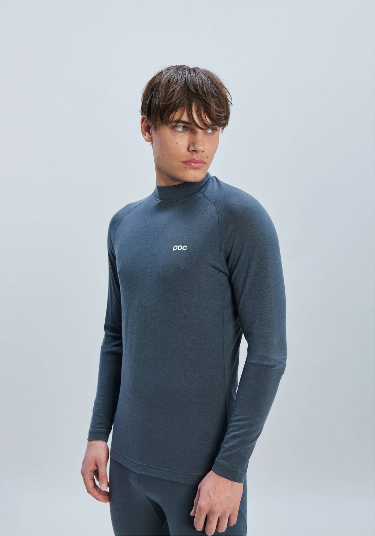 Merino Mock Neck - Baselayer Men - Sylvanite Grey