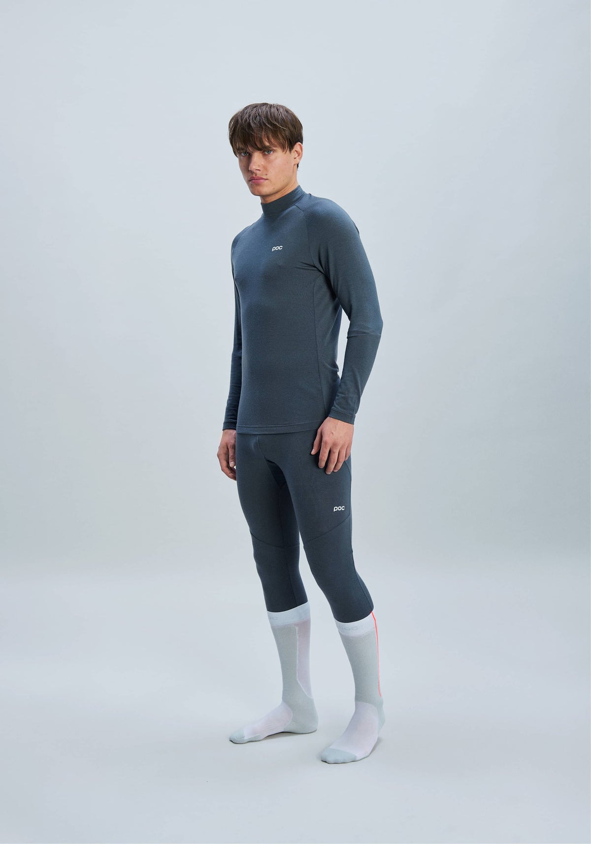 Merino Mock Neck - Baselayer Men - Sylvanite Grey