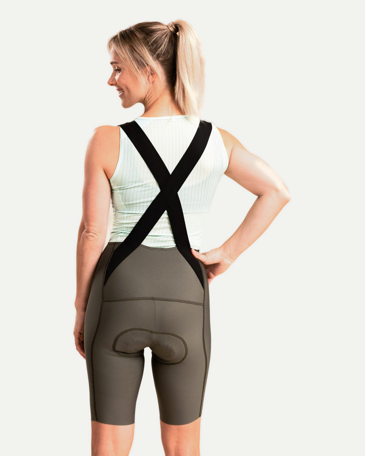 Power - Bib Shorts Women - Green Stone