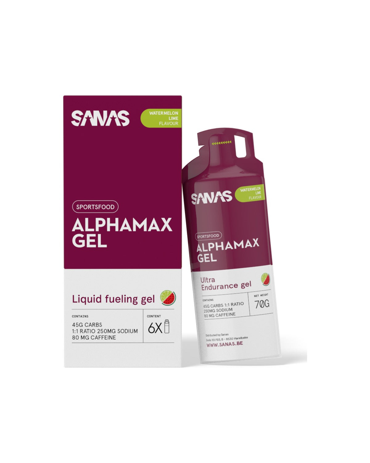 Alphamax Gel - 6 Gels - Watermelon/Lime Caffeine